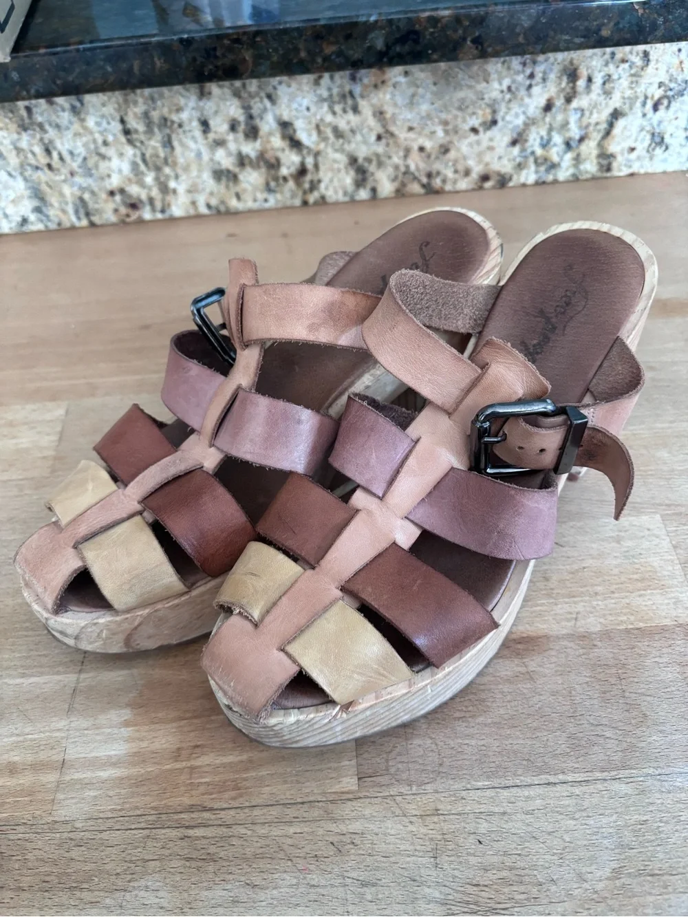 Free People Bellevue Leather Platform Clogs
